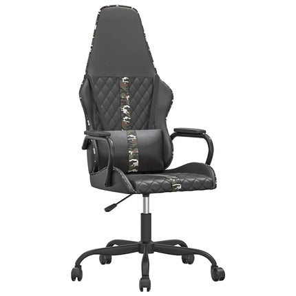 gamingstol med massagefunktion kunstlæder camouflage og sort