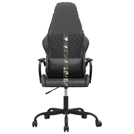 gamingstol med massagefunktion kunstlæder camouflage og sort