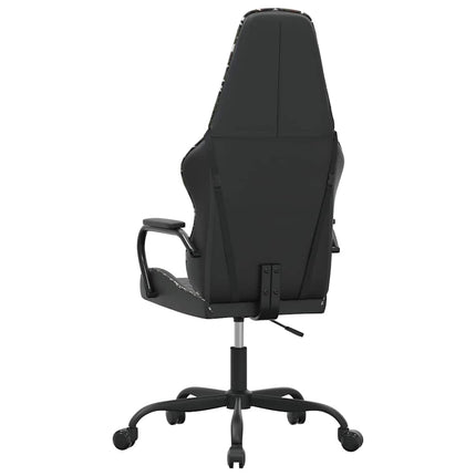 gamingstol med massagefunktion kunstlæder camouflage og sort