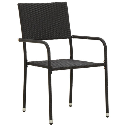spisebordssæt til haven 7 dele polyrattan sort