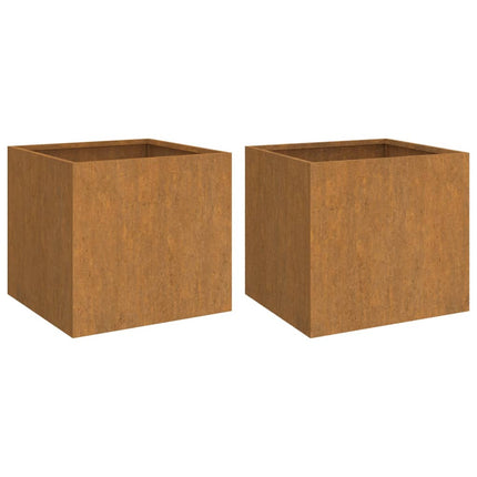 plantekasser 2 stk. 32x30x29 cm cortenstål