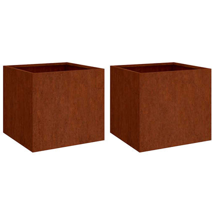plantekasser 2 stk. 32x30x29 cm cortenstål