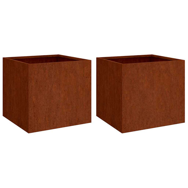plantekasser 2 stk. 32x30x29 cm cortenstål