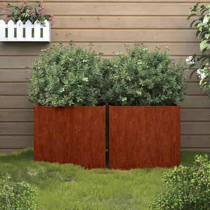 plantekasser 2 stk. 32x30x29 cm cortenstål