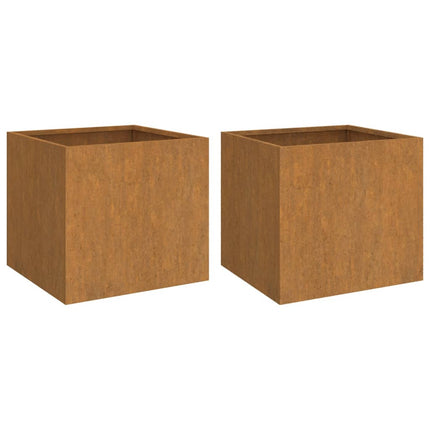 plantekasser 2 stk. 42x40x39 cm cortenstål