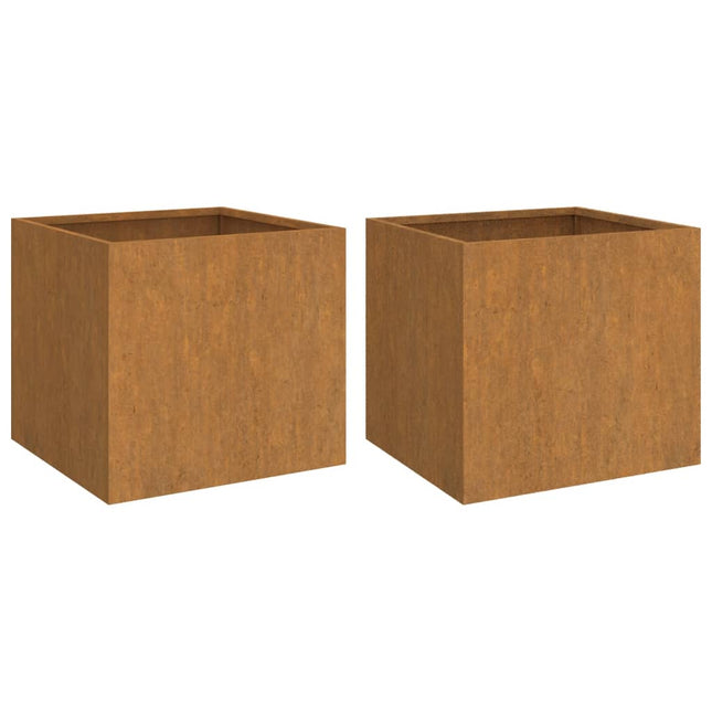 plantekasser 2 stk. 42x40x39 cm cortenstål