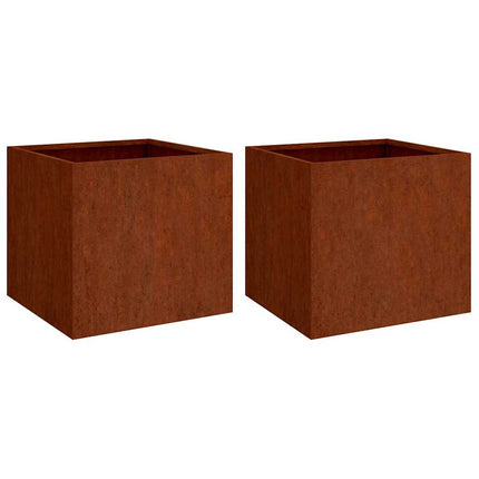 plantekasser 2 stk. 42x40x39 cm cortenstål