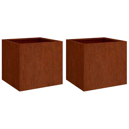 plantekasser 2 stk. 49x47x46 cm cortenstål