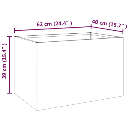plantekasse 62x40x39 cm cortenstål