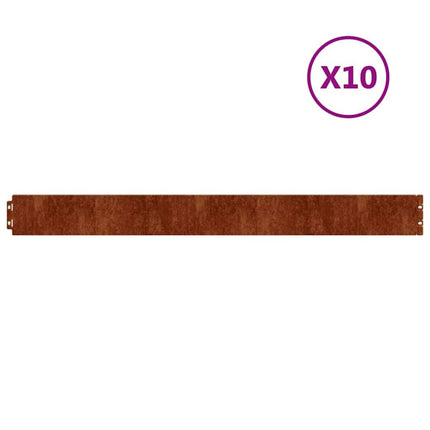 Plænekant 10 pcs 10 x 103 cm Cortenstål Rusten