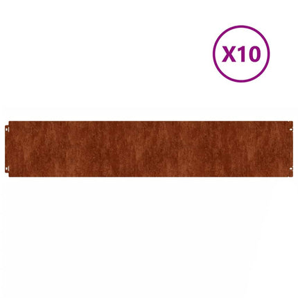 Plænekant 10 pcs 20 x 103 cm Cortenstål Rusten