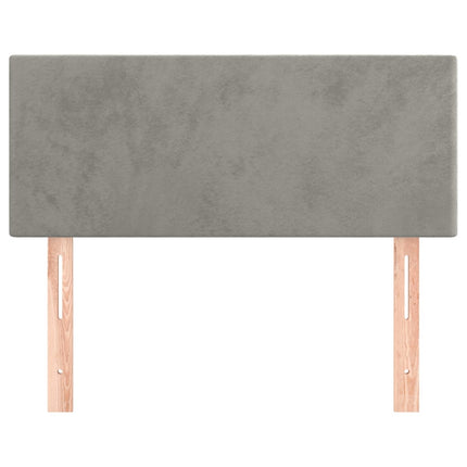 sengegavl 80x5x78/88 cm fløjl lysegrå