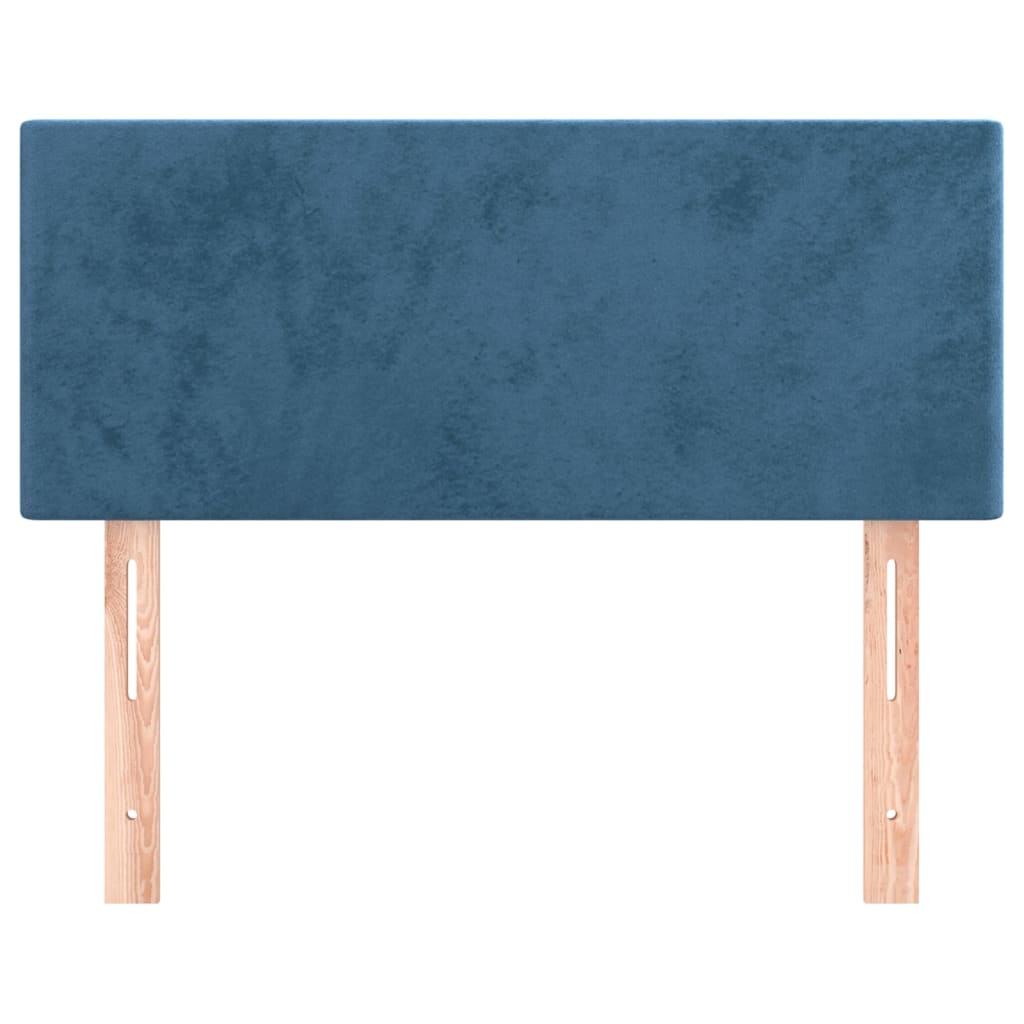 sengegavl 90x5x78/88 cm fløjl mørkeblå