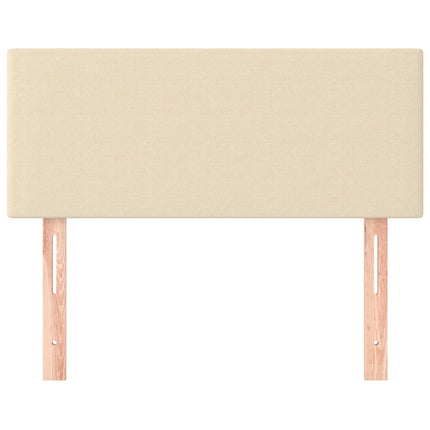 sengegavl 100x5x78/88 cm stof cremefarvet