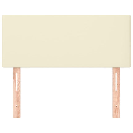 sengegavl 100x5x78/88 cm kunstlæder cremefarvet
