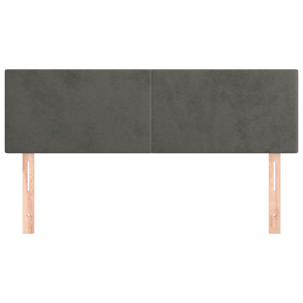 sengegavle 144x5x78/88 cm fløjl mørkegrå