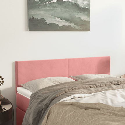 sengegavle 144x5x78/88 cm fløjl lyserød
