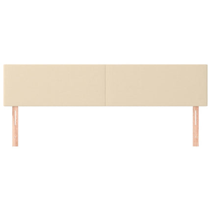 sengegavle 200x5x78/88 cm stof cremefarvet