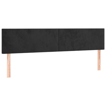 sengegavle 200x5x78/88 cm fløjl sort