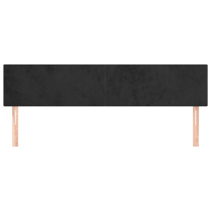 sengegavle 200x5x78/88 cm fløjl sort