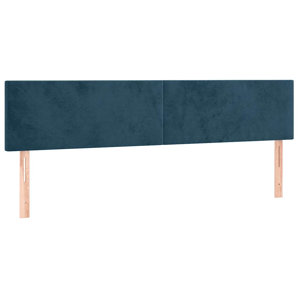 sengegavle 200x5x78/88 cm fløjl mørkeblå