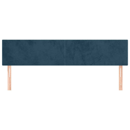 sengegavle 200x5x78/88 cm fløjl mørkeblå