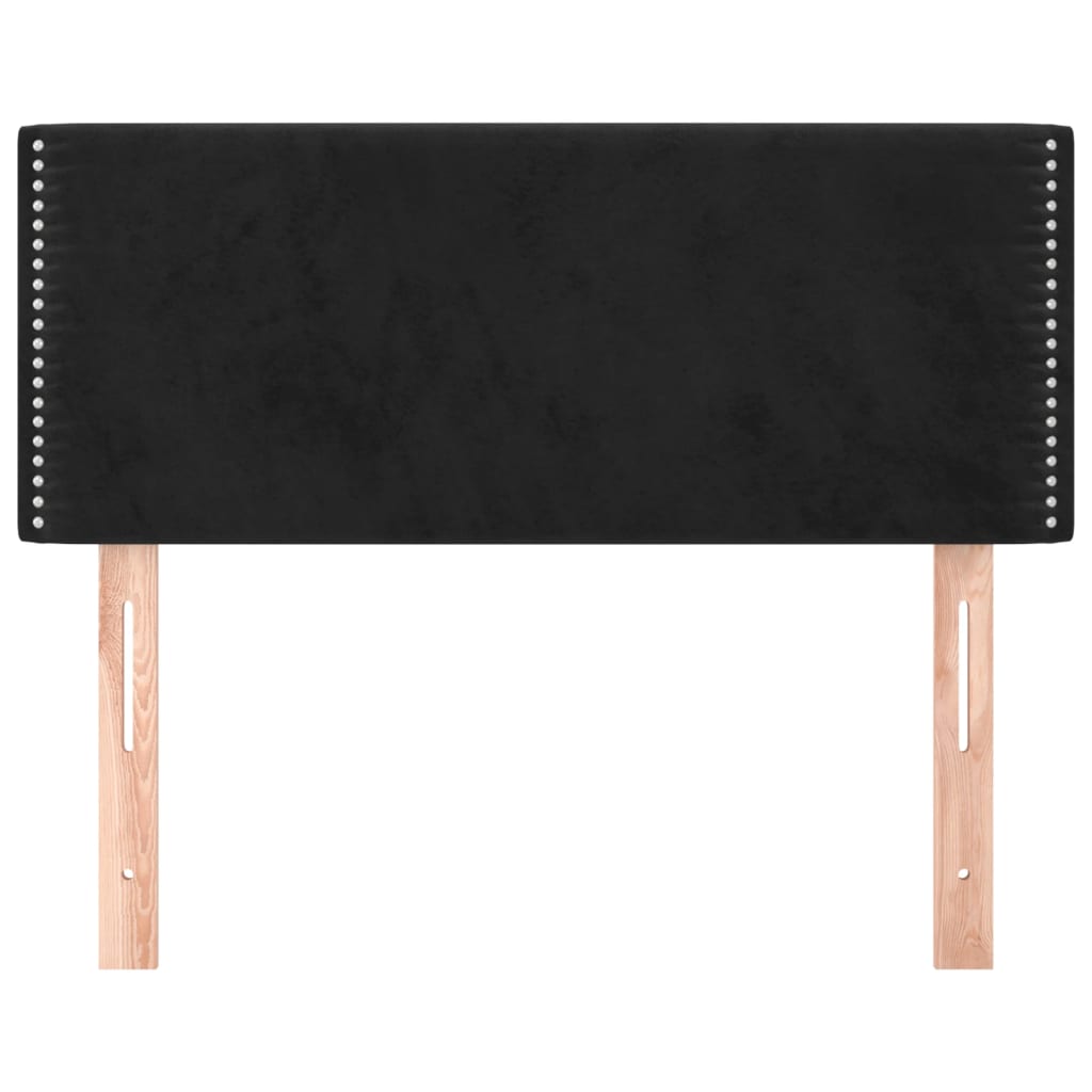 sengegavl 100x5x78/88 cm fløjl sort