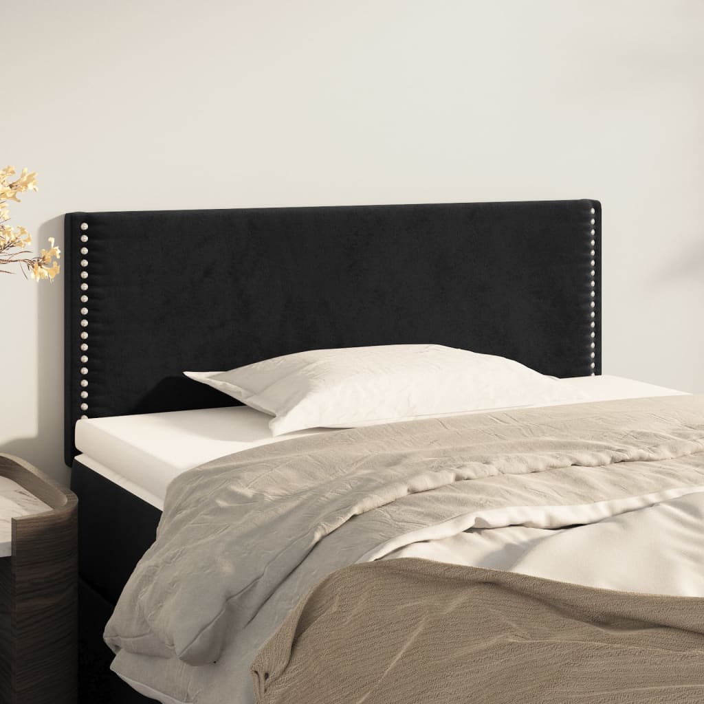 sengegavl 100x5x78/88 cm fløjl sort