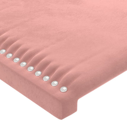 sengegavl 100x5x78/88 cm fløjl lyserød