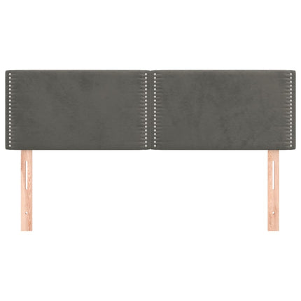sengegavle 144x5x78/88 cm fløjl mørkegrå