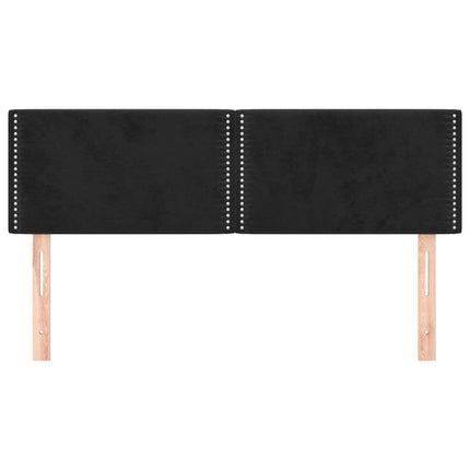 sengegavle 144x5x78/88 cm fløjl sort