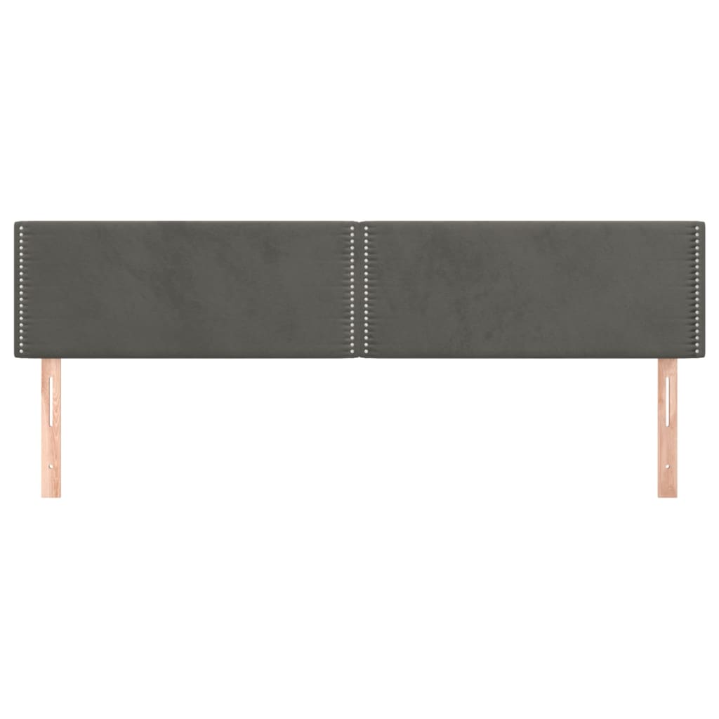 sengegavle 180x5x78/88 cm fløjl mørkegrå