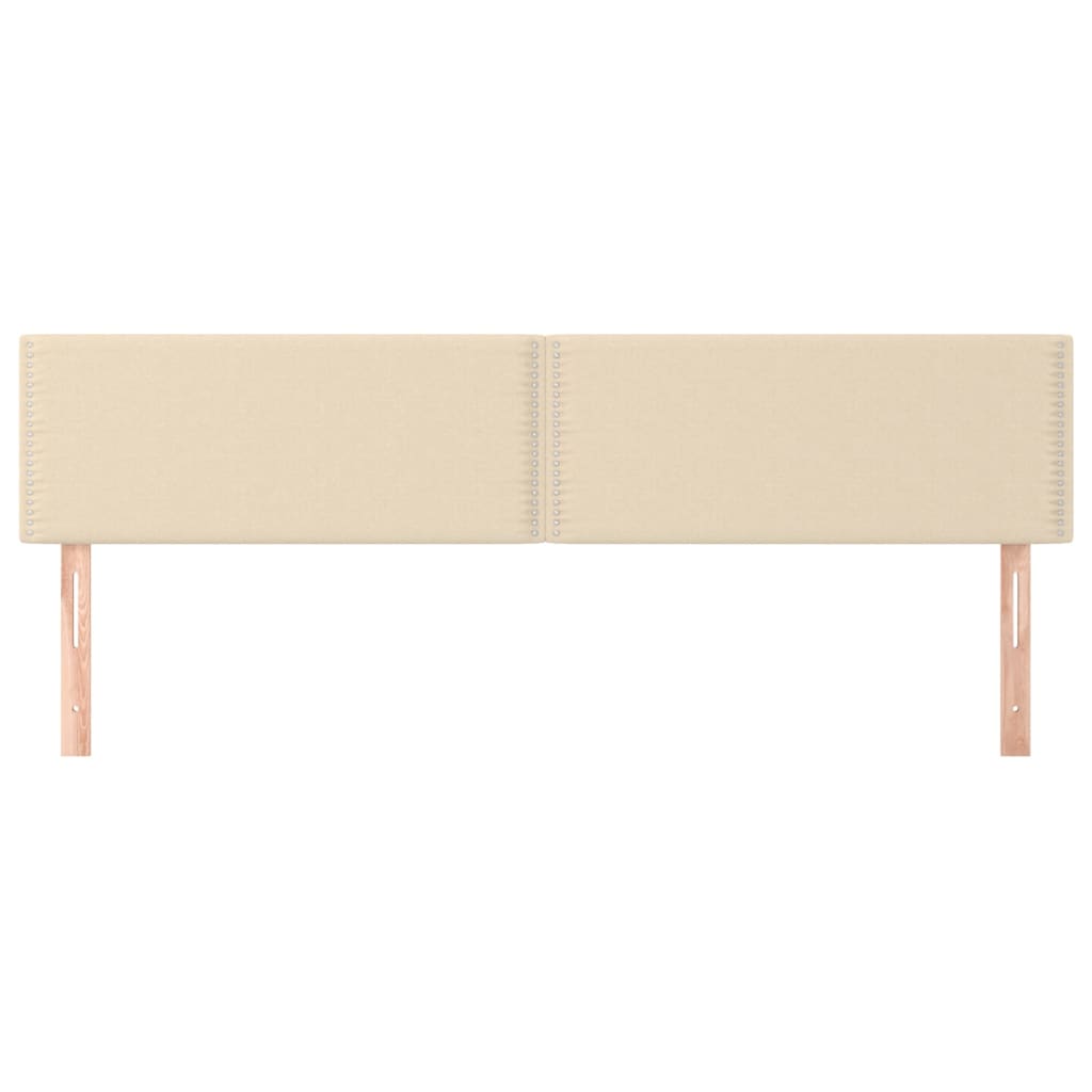 sengegavle 2 stk. 100x5x78/88 cm stof cremefarvet