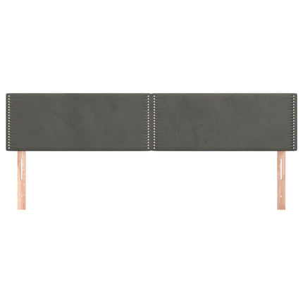 sengegavle 200x5x78/88 cm fløjl mørkegrå