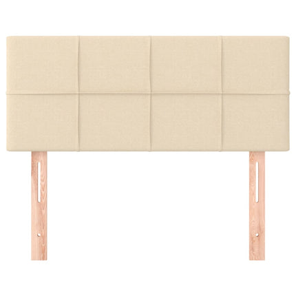 sengegavl 80x5x78/88 cm stof cremefarvet