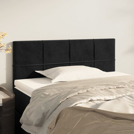 sengegavl 80x5x78/88 cm fløjl sort
