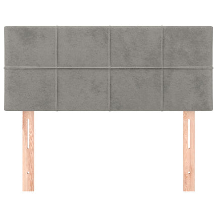 sengegavl 90x5x78/88 cm fløjl lysegrå