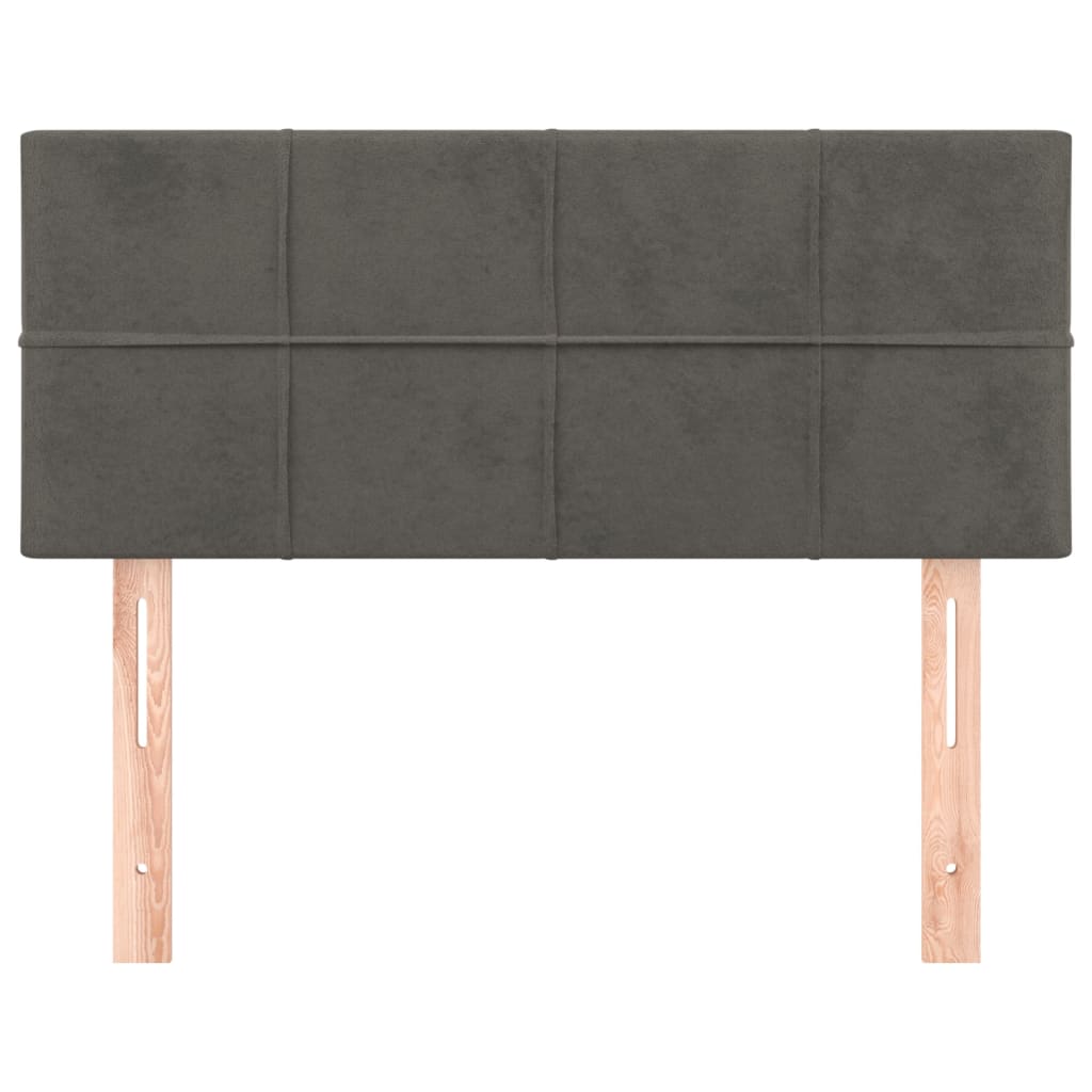 sengegavl 90x5x78/88 cm fløjl mørkegrå