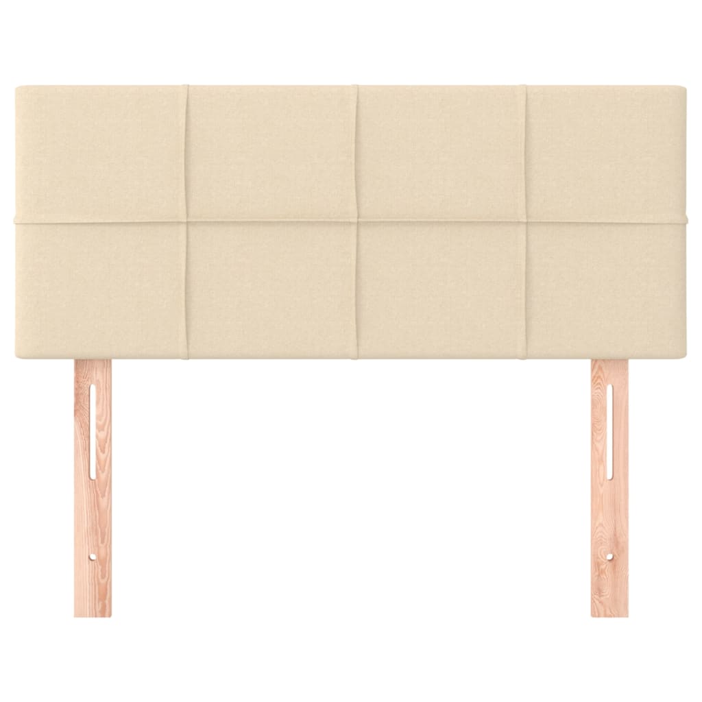 sengegavl 100x5x78/88 cm stof cremefarvet