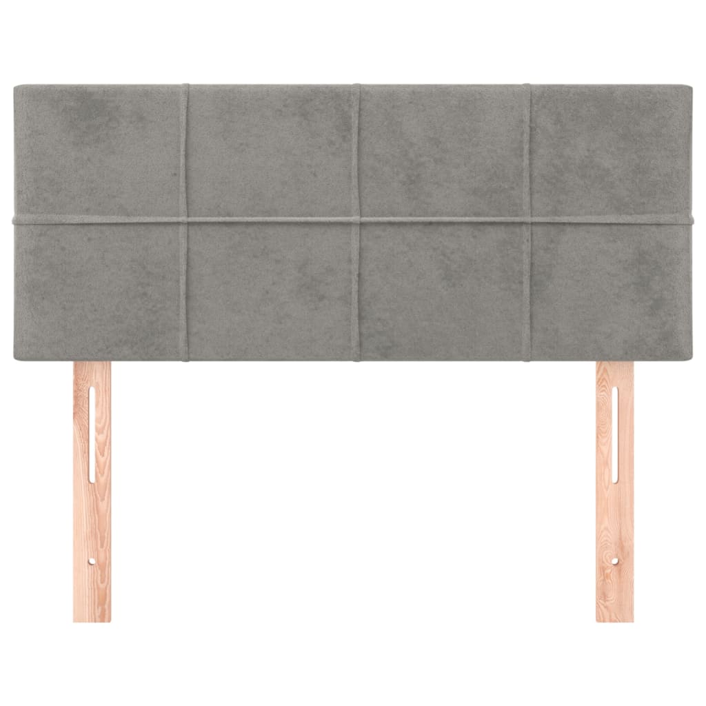 sengegavl 100x5x78/88 cm fløjl lysegrå