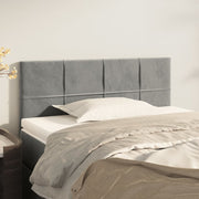sengegavl 100x5x78/88 cm fløjl lysegrå