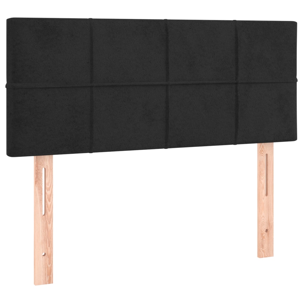 sengegavl 100x5x78/88 cm fløjl sort