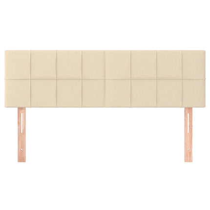 sengegavle 144x5x78/88 cm stof cremefarvet