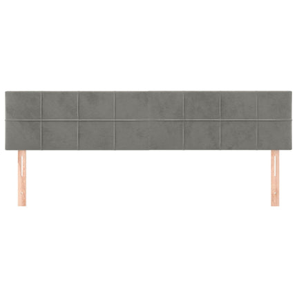 sengegavle 200x5x78/88 cm fløjl lysegrå