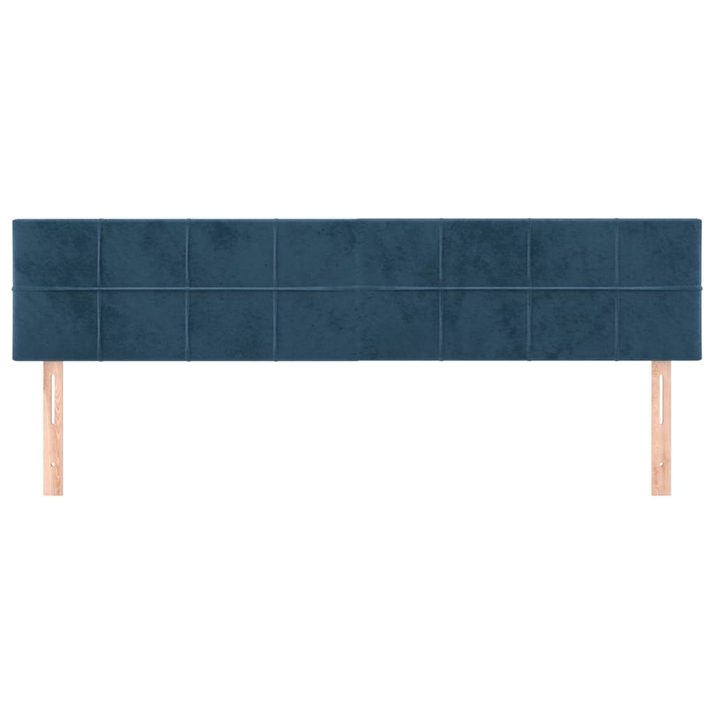 sengegavle 200x5x78/88 cm fløjl mørkeblå