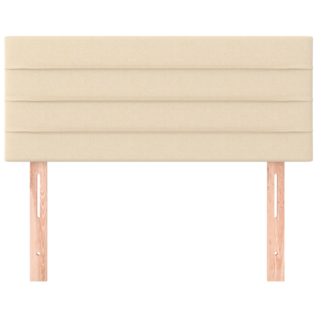 sengegavl 90x5x78/88 cm stof cremefarvet