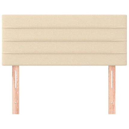 sengegavl 100x5x78/88 cm stof cremefarvet