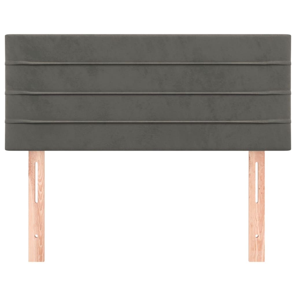 sengegavl 100x5x78/88 cm fløjl mørkegrå