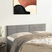 sengegavle 144x5x78/88 cm fløjl lysegrå