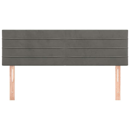 sengegavle 144x5x78/88 cm fløjl mørkegrå